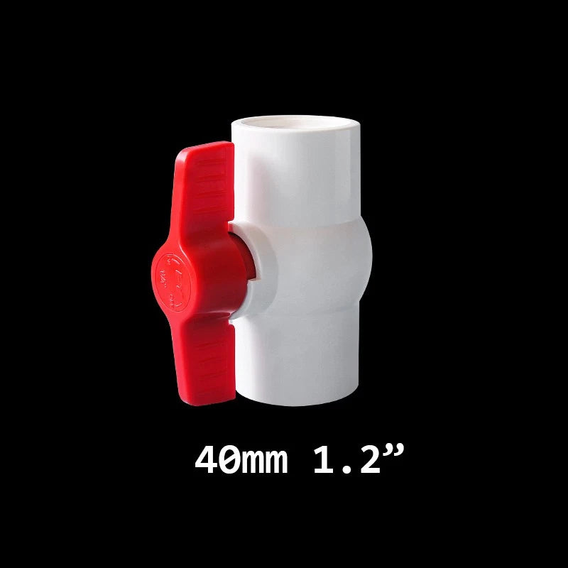 Weiß PVC Kugelhahn Kugel Ventil Innengewinde Muffen Fittings Pond 20-160mm