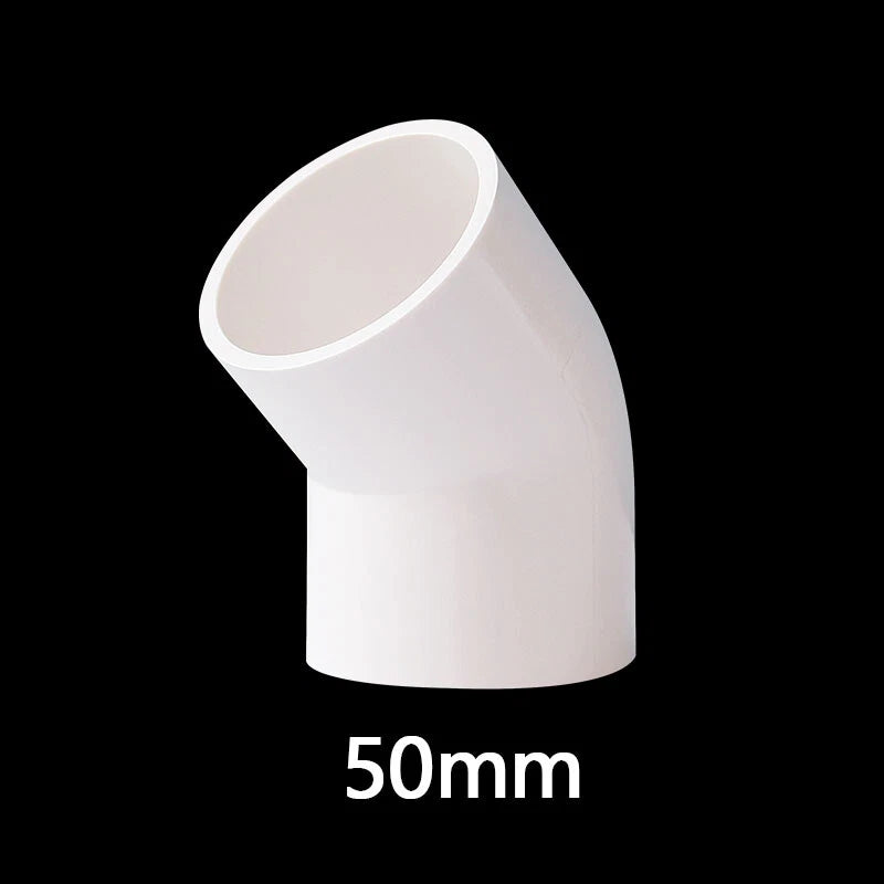 PVC 45° Ellbogen Winkel Klebe Fittings Rohr Muffe Rohrverbinder Weiß 20mm~200mm