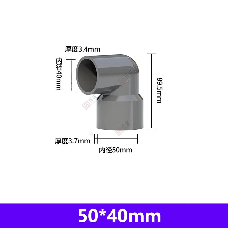 PVC 90° Winkel Reduzierstück Rohrverbinder Reduzierstück Muffe Fittings 20-110mm