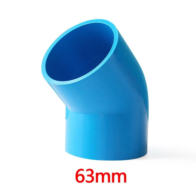PVC 45° Ellbogen Winkel Klebe Blau Fittings Rohr Muffe Rohrverbinder 20mm~160mm