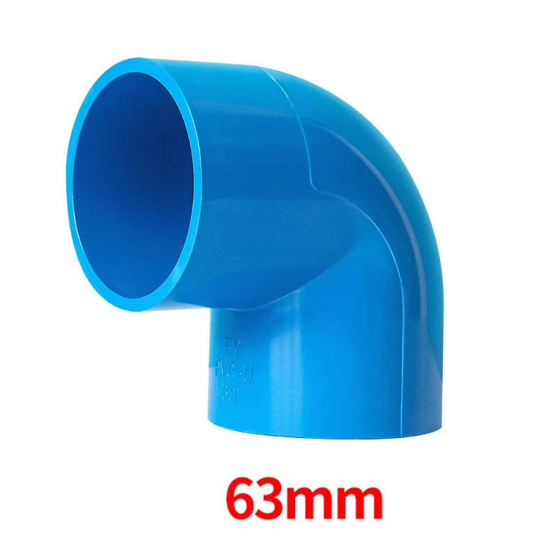 90° PVC Blau Winkel Klebe Fittings Rohr Muffe Rohrverbinder Innerer Dur:20~160mm