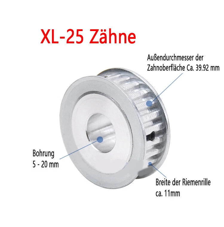 XL 10-40 Zähne Riemenscheibe 10T-40T Zahnrad Pulley für Zahnriemen 10mm Breite