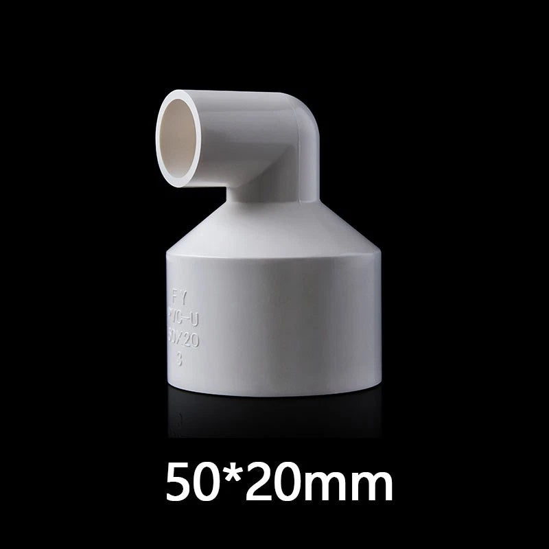 PVC 90° Ellbogen Weiß Reduzierstück Rohr Fittings Klebe Rohrverbinder 20mm~110mm