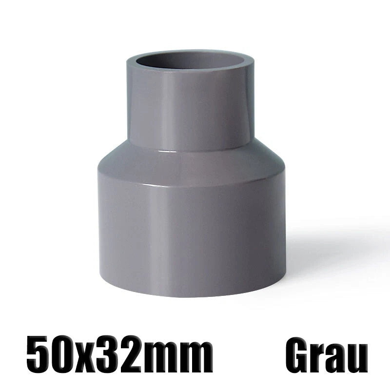 Ø20mm-200mm PVC Reduzierstück Muffe Rohr Fitting Klebefittings Lang Konisch Grau