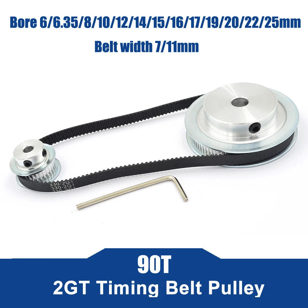 GT2 90T Zähne Zahnrad-Pulley Riemenscheibe Breite 7mm/11mm Zahnriemenrad