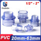 Transparent PVC Rohr Übergangsnippel Klebemuffe x Außengewinde Fittings 20-63mm