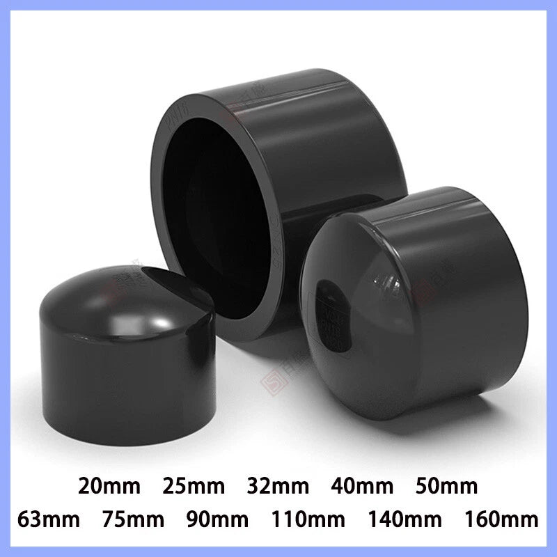 20mm-160mm PVC UPVC Rohr-Fittings Endkappe Endstecker Deckel Stopfen Dunkelgrau