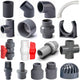 16-200mm PVC Fittings Rohr Klemme Winkel T-Stück Muffe Kleber Schlauch Kugelhahn