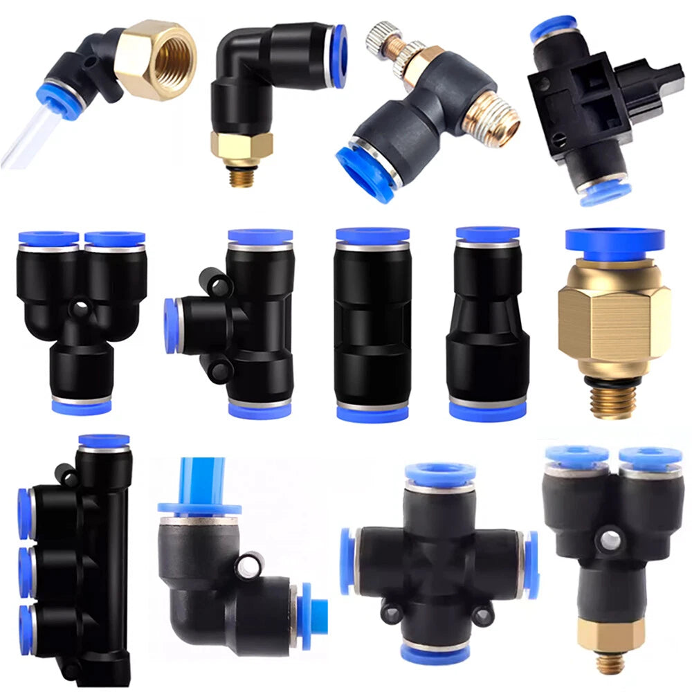 Push-to-Connect Pneumatic Fittings — Air & Water Tube Quick Release Connectors