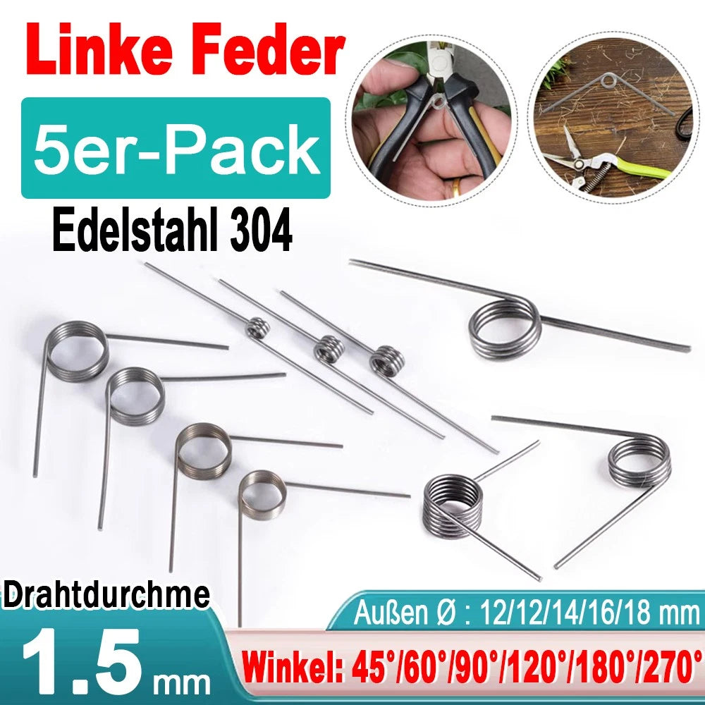Schenkelfeder d 1,5mm Øa 10-18mm Ls 60mm * Edelstahl Torsions Dreh Feder /linke