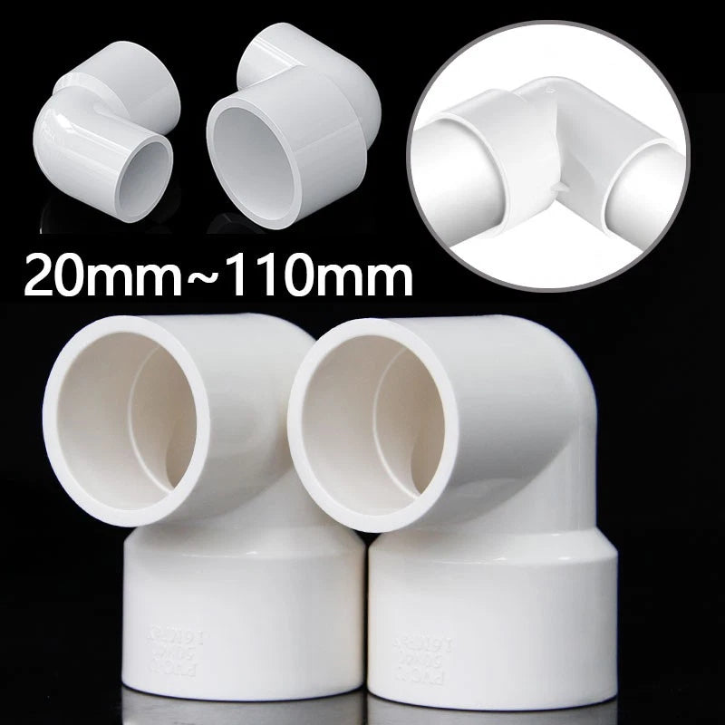 PVC 90° Ellbogen Weiß Reduzierstück Rohr Fittings Klebe Rohrverbinder 20mm~110mm