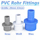 PVC Klebe-Fittings Pool Schlauchtülle Klebestutze Rohr Fittings Grau Weiß Blau