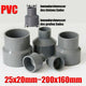 Ø20mm-200mm PVC Reduzierstück Muffe Rohr Fitting Klebefittings Lang Konisch Grau