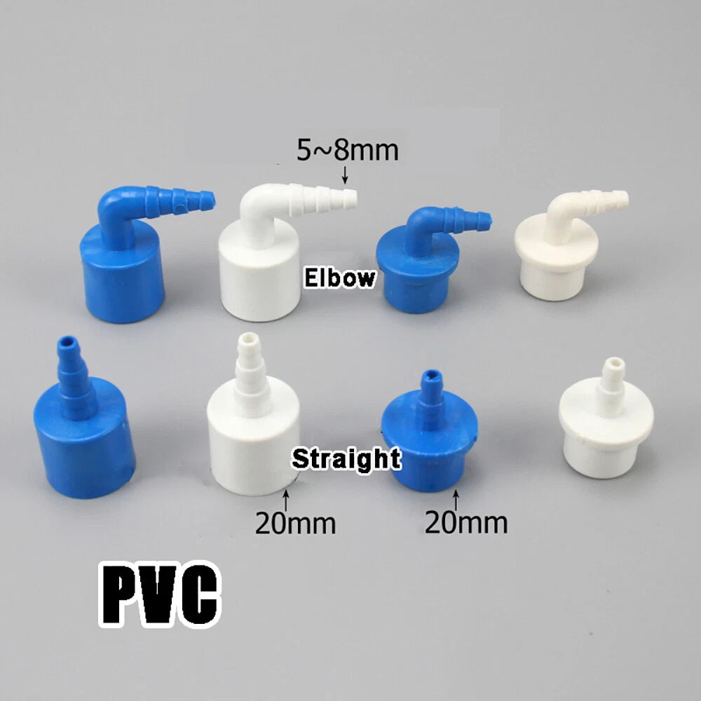 PVC Aquarium Winkel Muffe Kleberfittings 20mm x Schlauchtülle 5~8mm Reduzierung