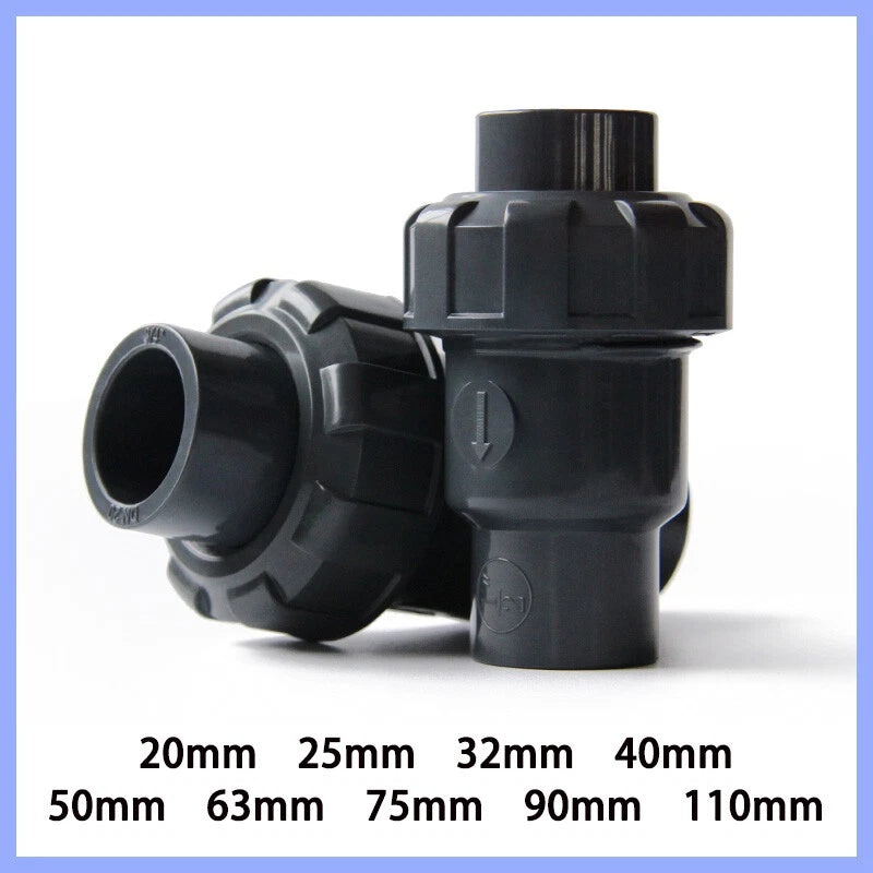 UPVC PVC Rückschlagventil Innen Ø 25 32 40 50 63 75 90 110 mm Rohr Klebefittings