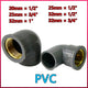 PVC 90° Winkel Rohrverbinder Fittings 1 2" 3 4" 1" Messing Innengewinde