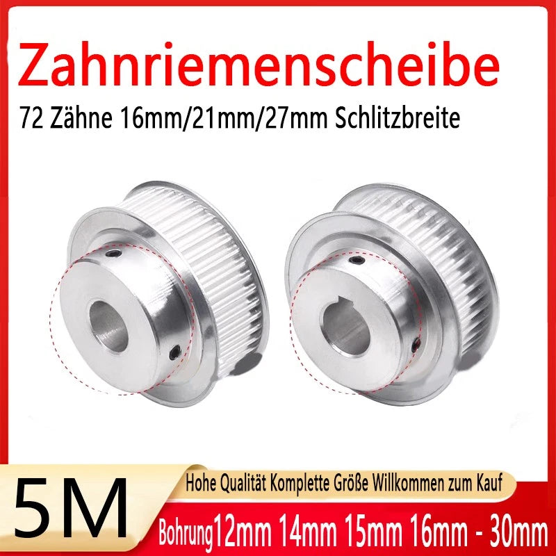 5M 72 Zähne Riemenscheibe Zahnrad 72T Pulley für Zahnriemen 15/20/25mm Breite