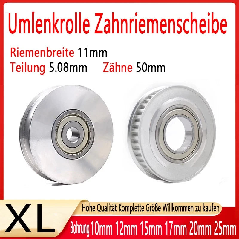 XL Zahnrad 50 Zähne Riemenscheibe 10-25 Löcher Pulley für 11mm Breite Zahnriemen