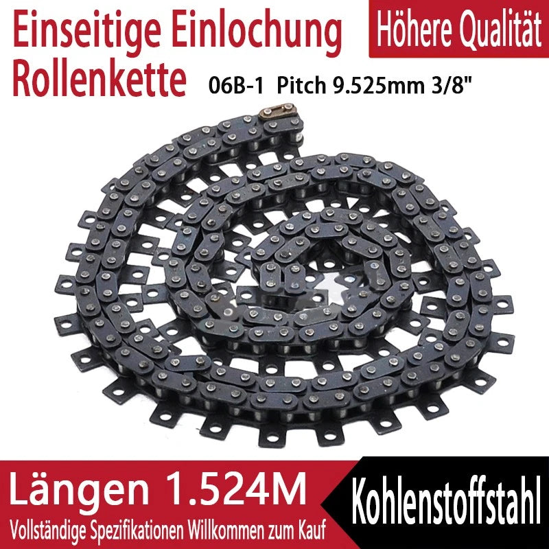 06B-1 Rollenkette 3/8" Antriebskette Förderkette Roller Chain Pitch 9.525mm