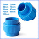 PVC Klebe Fittings Verschraubung Verbinder Muffe PN 10 Bar Innen-Ø 20-110mm Blau