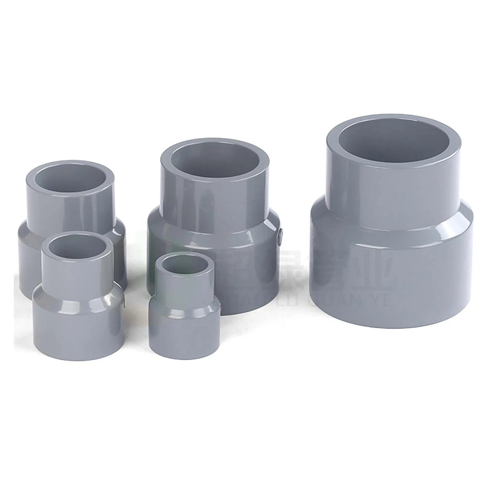 Ø25mm-200mm PVC Reduzierstück Muffe Rohr Fitting Klebefittings Lang Konisch Grau