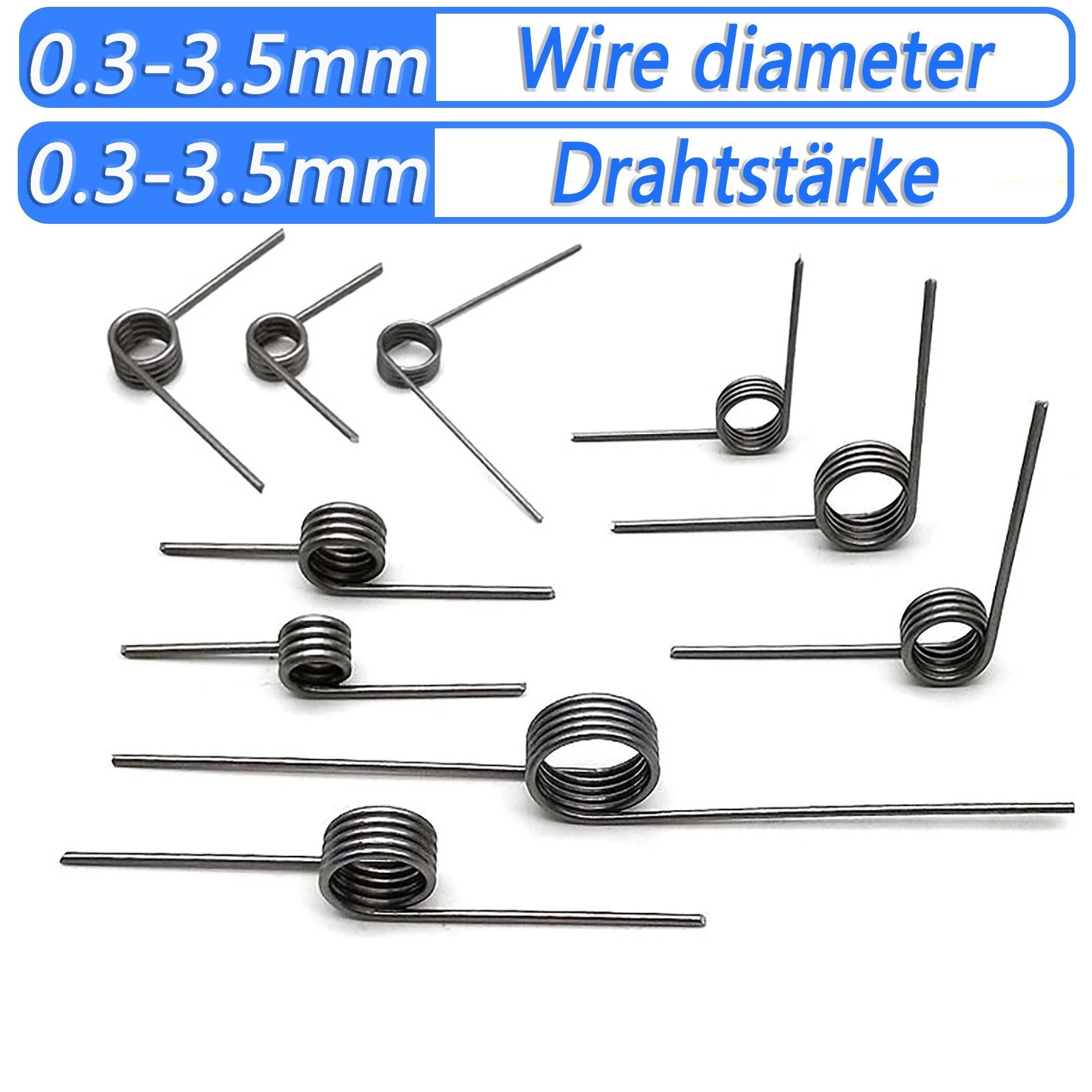 Schenkelfeder Drehfeder Torsionsfeder Federstahl 90 180 Grad Rückholfeder DIY