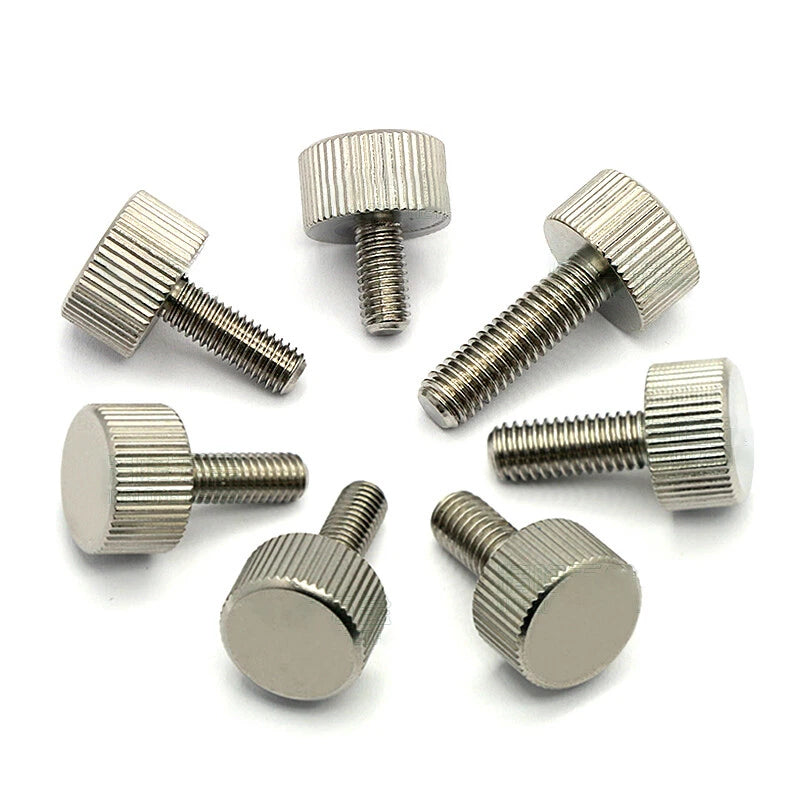 M2–M6 Stainless Steel Knurled Thumb Screws — Cylinder Head Hand Grip Knob Bolts