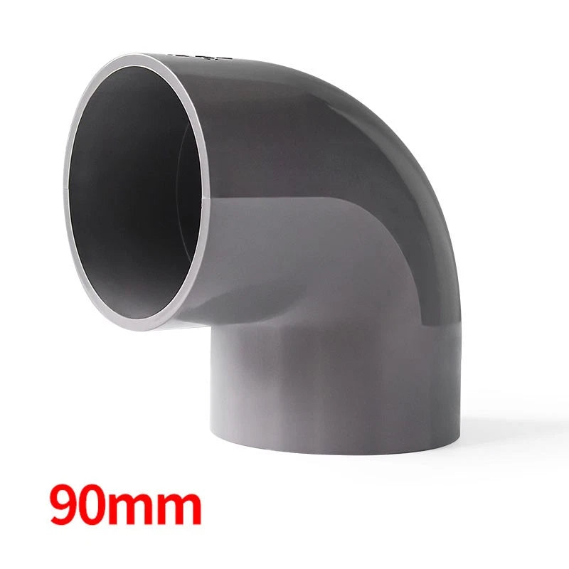90° PVC Grau Winkel Klebe Fittings Rohr Muffe Rohrverbinder Inner Dur:20mm~200mm