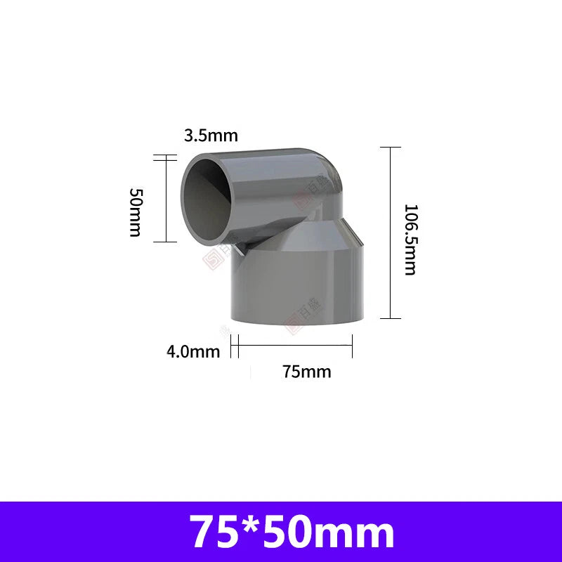 PVC 90° Winkel Reduzierstück Rohrverbinder Reduzierstück Muffe Fittings 20-110mm
