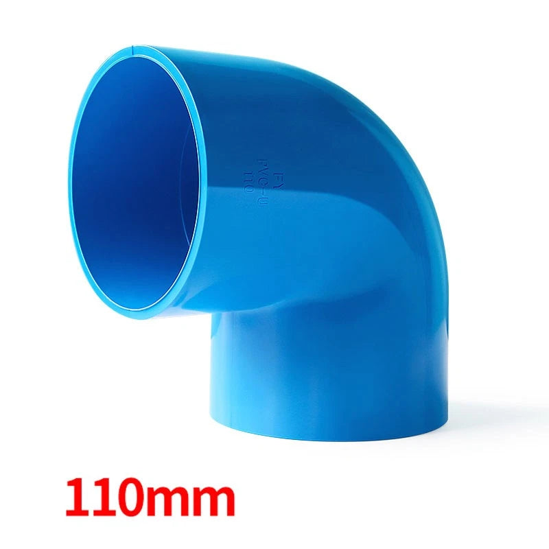 90° PVC Blau Winkel Klebe Fittings Rohr Muffe Rohrverbinder Innerer Dur:20~160mm