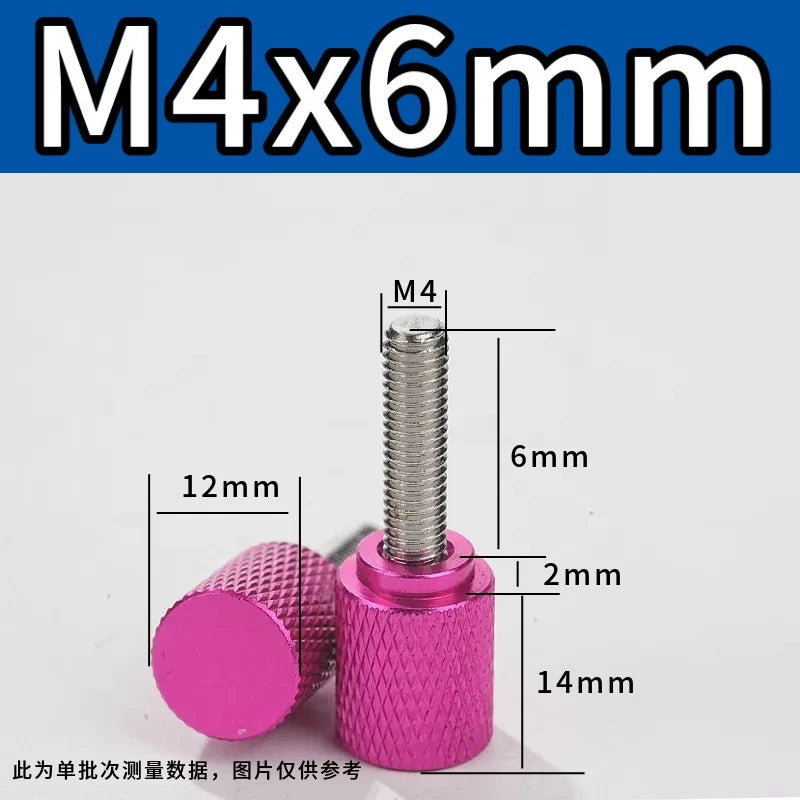 M4 Knurled Thumb Screws,Aluminium Alloy Head & Stainless Steel Stud,6-100mm Bolt