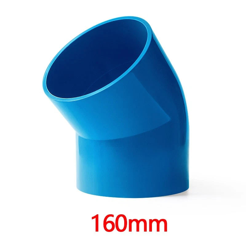 PVC 45° Ellbogen Winkel Klebe Blau Fittings Rohr Muffe Rohrverbinder 20mm~160mm