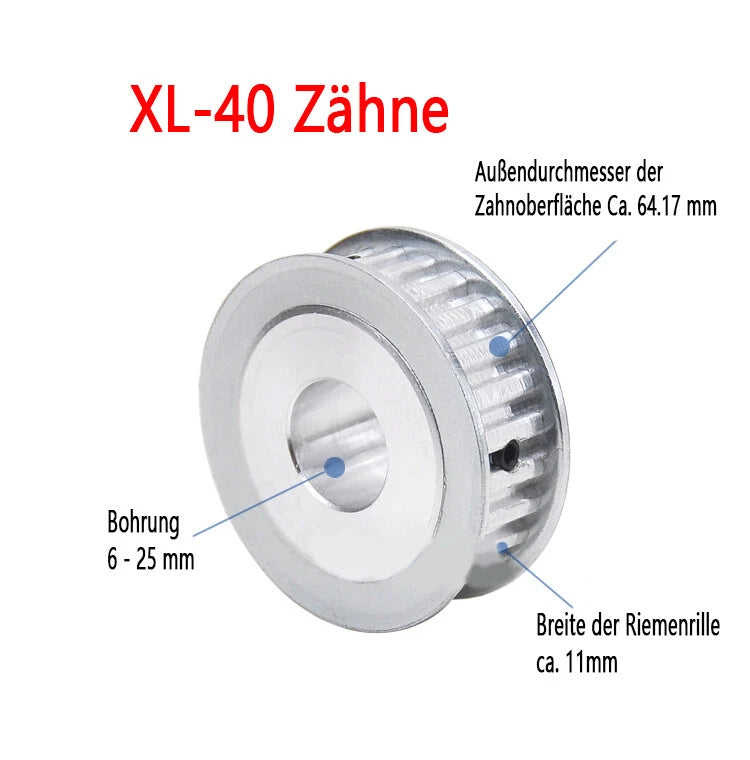 XL 10-40 Zähne Riemenscheibe 10T-40T Zahnrad Pulley für Zahnriemen 10mm Breite