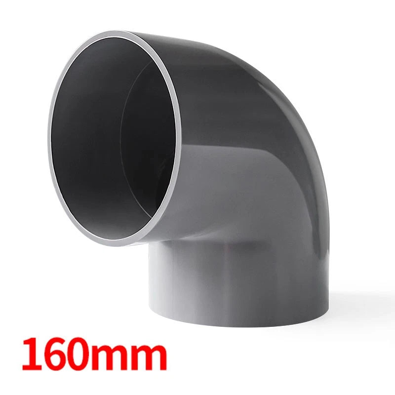 90° PVC Grau Winkel Klebe Fittings Rohr Muffe Rohrverbinder Inner Dur:20mm~200mm