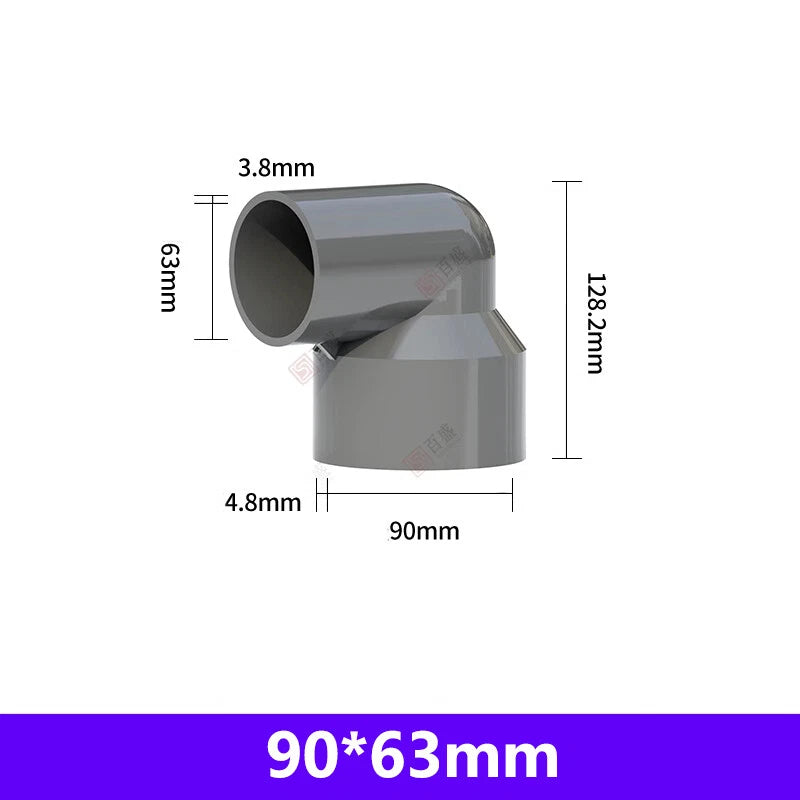 PVC 90° Winkel Reduzierstück Rohrverbinder Reduzierstück Muffe Fittings 20-110mm