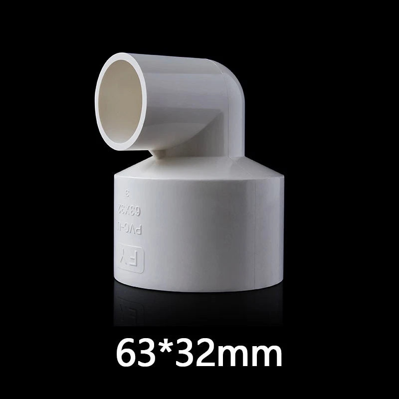PVC 90° Ellbogen Weiß Reduzierstück Rohr Fittings Klebe Rohrverbinder 20mm~110mm