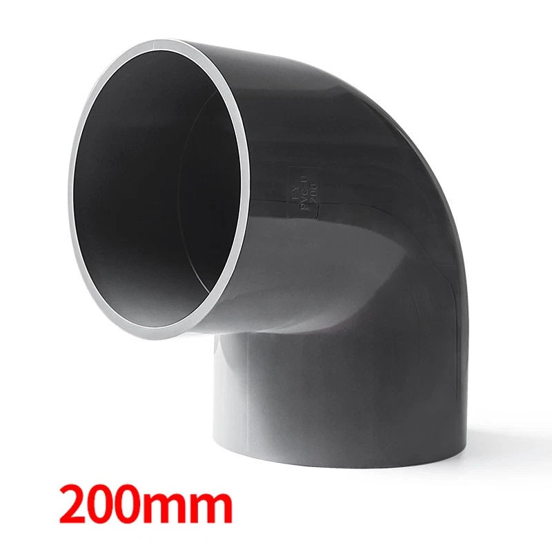 90° PVC Grau Winkel Klebe Fittings Rohr Muffe Rohrverbinder Inner Dur:20mm~200mm
