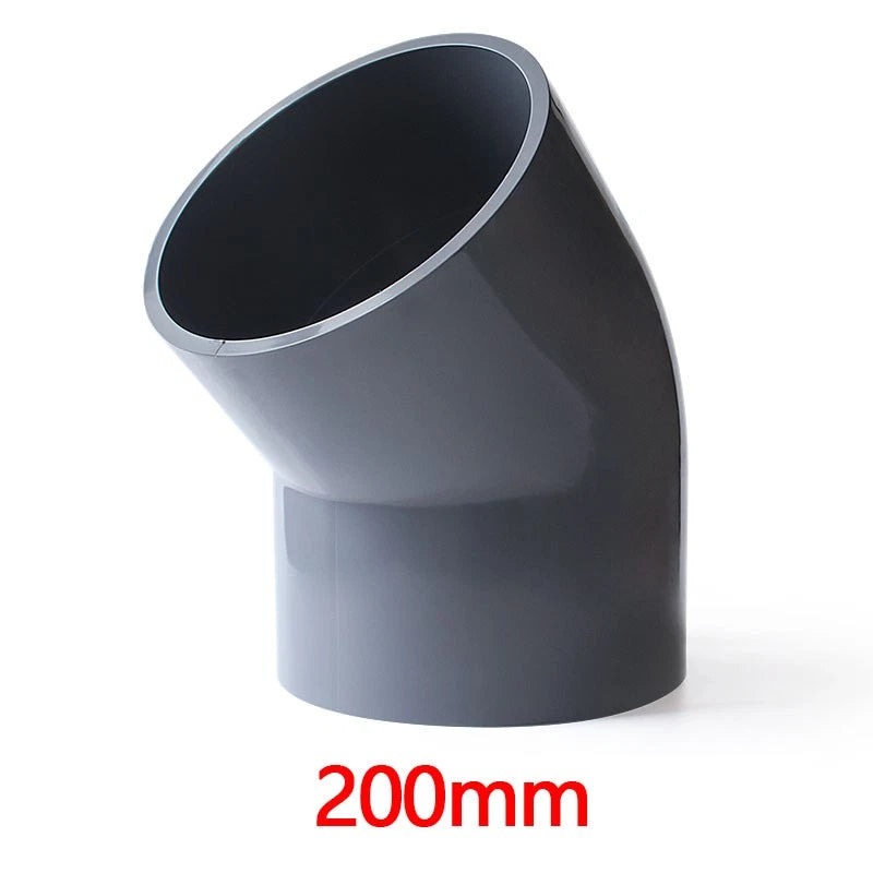 PVC 45° Ellbogen Winkel Klebe Fittings Rohr Grau Muffe Rohrverbinder 20mm~200mm