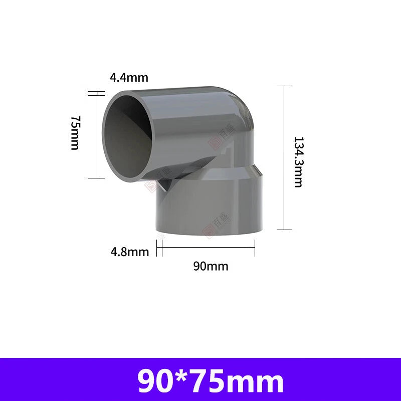 PVC 90° Winkel Reduzierstück Rohrverbinder Reduzierstück Muffe Fittings 20-110mm