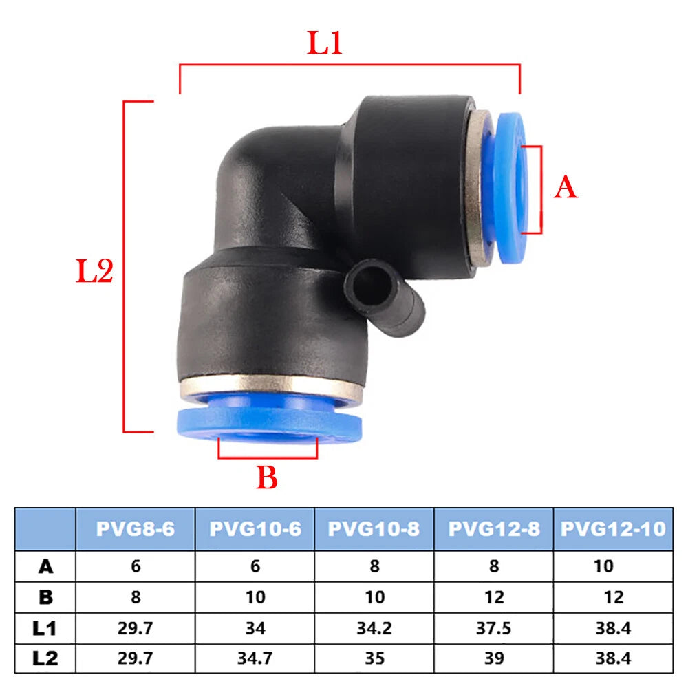 Push-to-Connect Pneumatic Fittings — Air & Water Tube Quick Release Connectors
