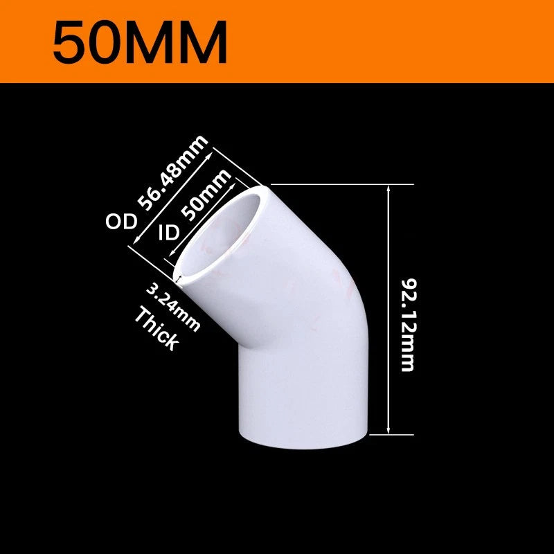 White PVC Pipe Fittings for Aquariums — Straight, Elbow, T-Piece, Ball Valve & More