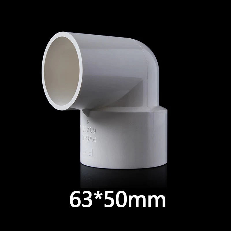 PVC 90° Ellbogen Weiß Reduzierstück Rohr Fittings Klebe Rohrverbinder 20mm~110mm