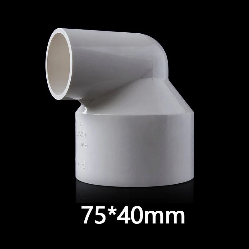 PVC 90° Ellbogen Weiß Reduzierstück Rohr Fittings Klebe Rohrverbinder 20mm~110mm