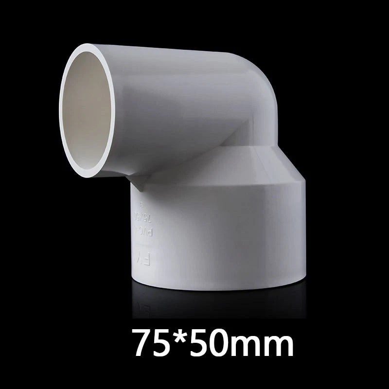 PVC 90° Ellbogen Weiß Reduzierstück Rohr Fittings Klebe Rohrverbinder 20mm~110mm