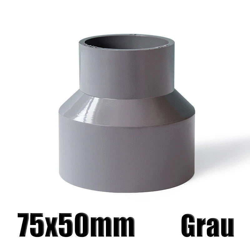 Ø20mm-200mm PVC Reduzierstück Muffe Rohr Fitting Klebefittings Lang Konisch Grau