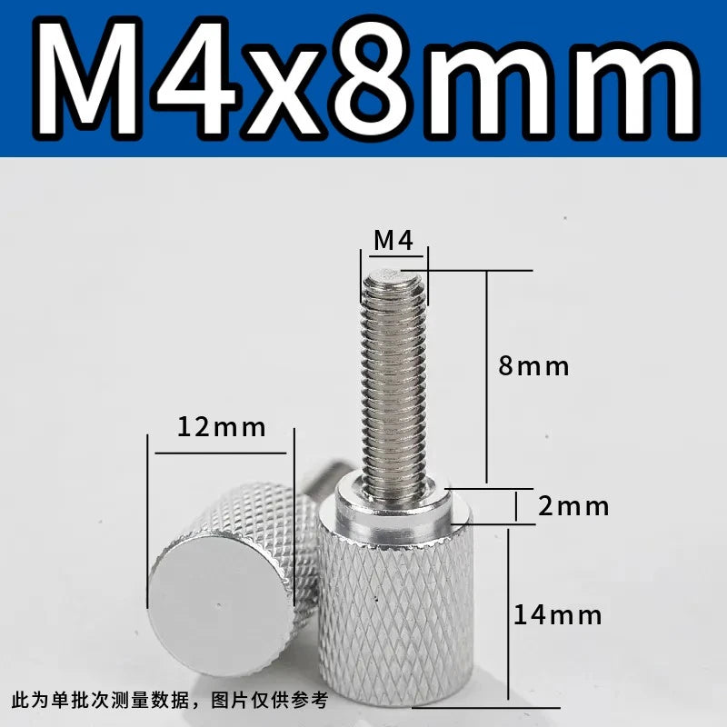 M4 Knurled Thumb Screws,Aluminium Alloy Head & Stainless Steel Stud,6-100mm Bolt