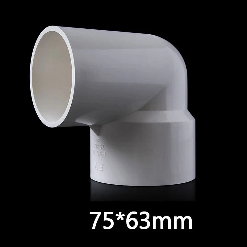 PVC 90° Ellbogen Weiß Reduzierstück Rohr Fittings Klebe Rohrverbinder 20mm~110mm