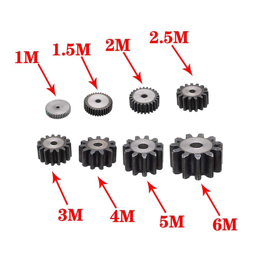 Module 1M, 1.5M, 2M Spur Gear Wheels Spur Wheel With 10 To 90 Teeth Flat Gear