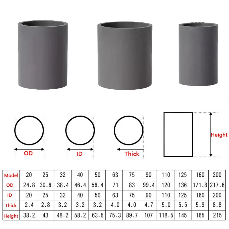 PVC Klebefittings 16 20 25 32 40 50mm T-Stück Bogen Rohr Winkel Muffe Übergang