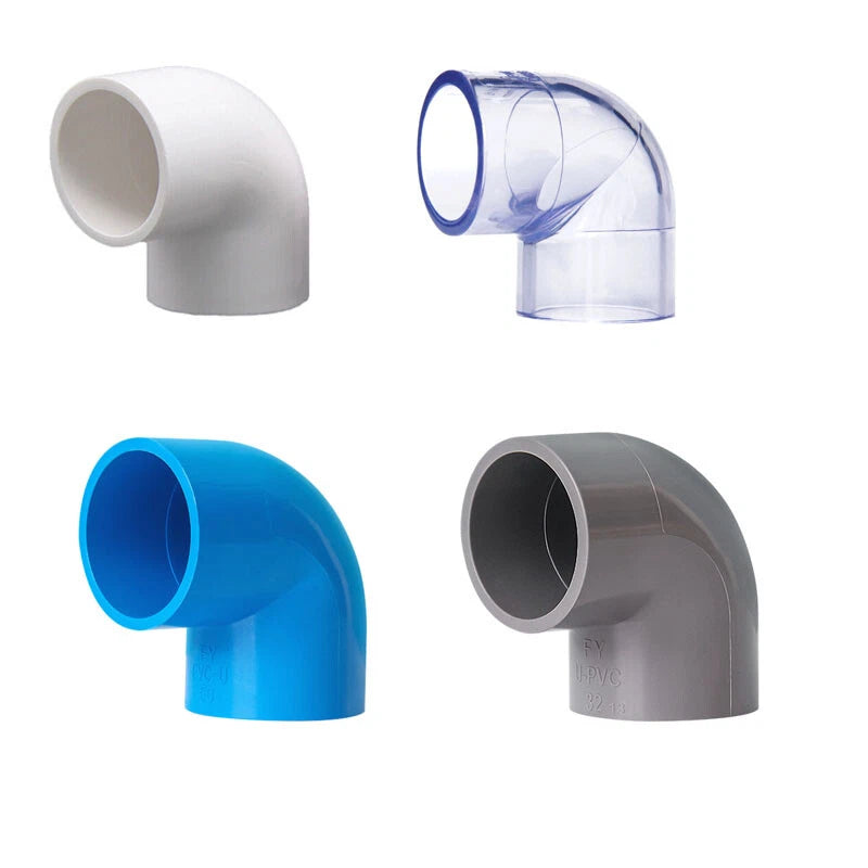 PVC Klebe Fittings Verbinder Bogen Nippel 90° Winkel Winkel Hahn Rohr 16mm-200mm